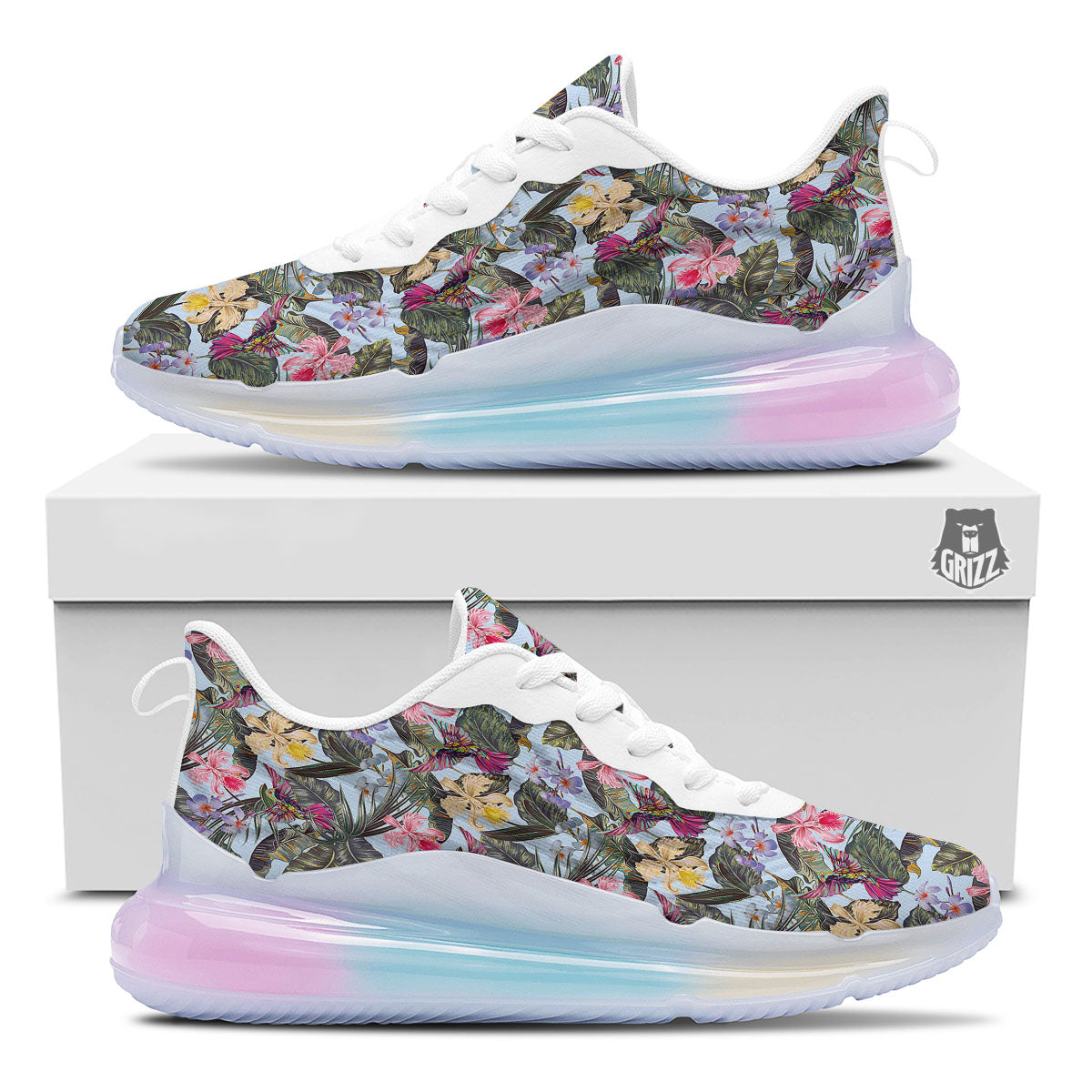 Hummingbird Tropical Print Pattern Running Sneakers-grizzshop