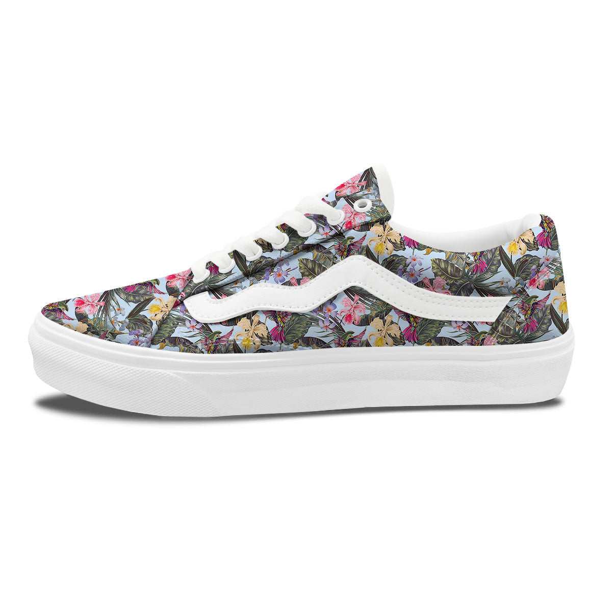 Hummingbird Tropical Print Pattern Skate Shoes-grizzshop
