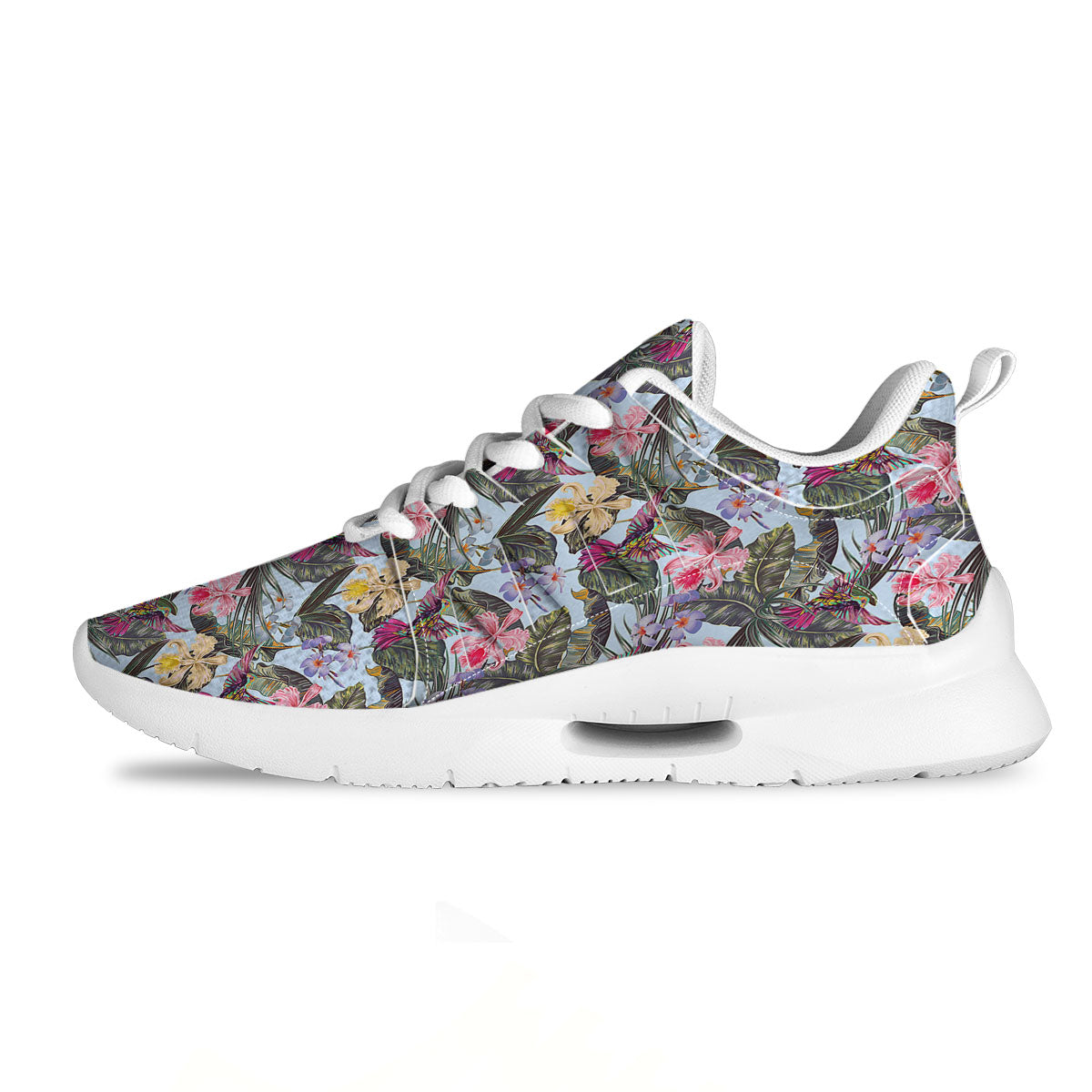 Hummingbird Tropical Print Pattern Tennis Shoes-grizzshop