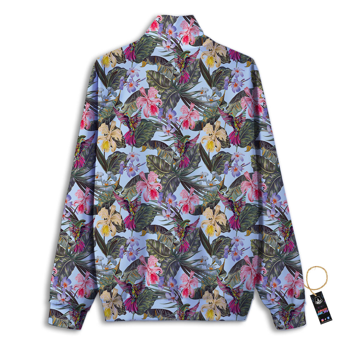 Hummingbird Tropical Print Pattern Track Jacket-grizzshop