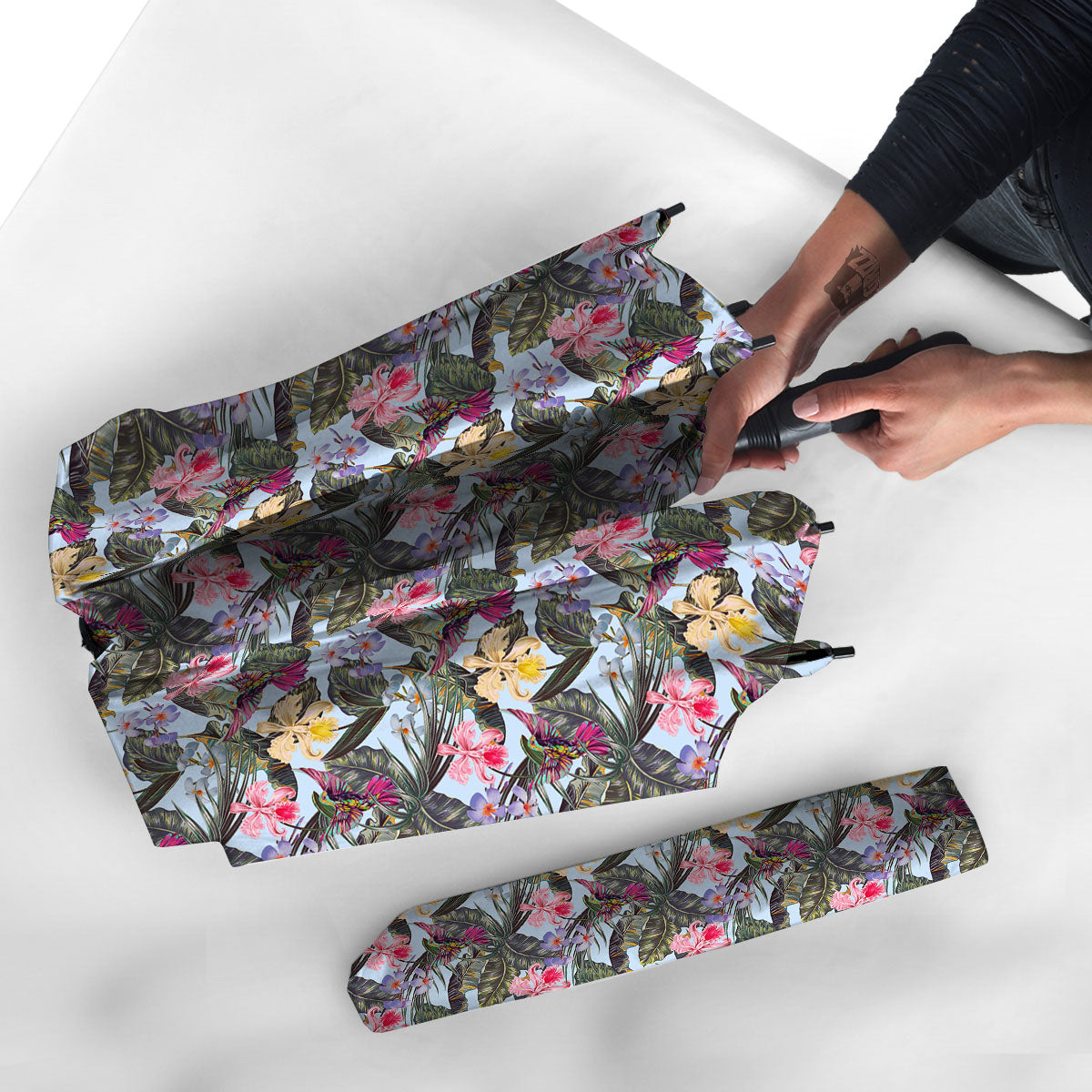 Hummingbird Tropical Print Pattern Umbrella-grizzshop