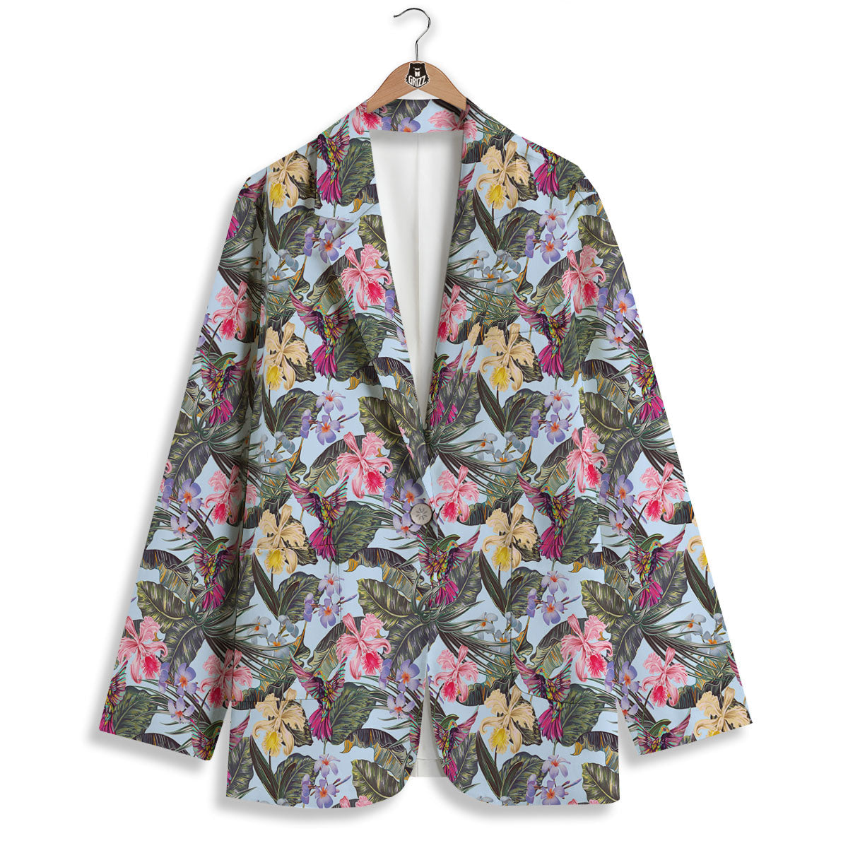 Hummingbird Tropical Print Pattern Women's Blazer-grizzshop