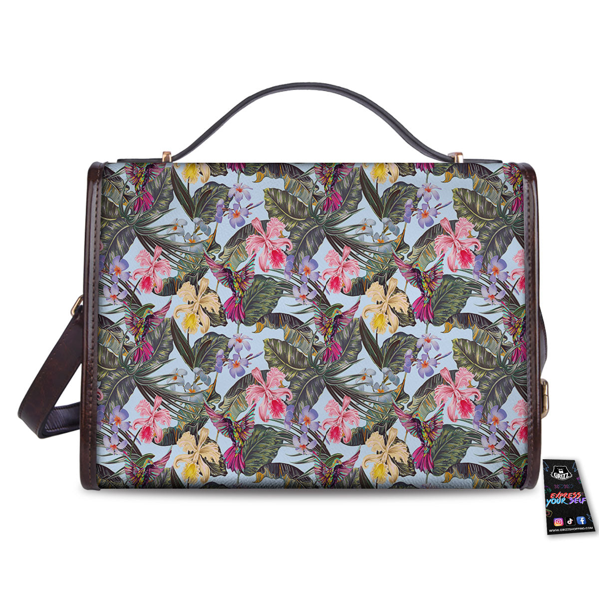 Hummingbird Tropical Print Pattern Women's Satchel Bag-grizzshop