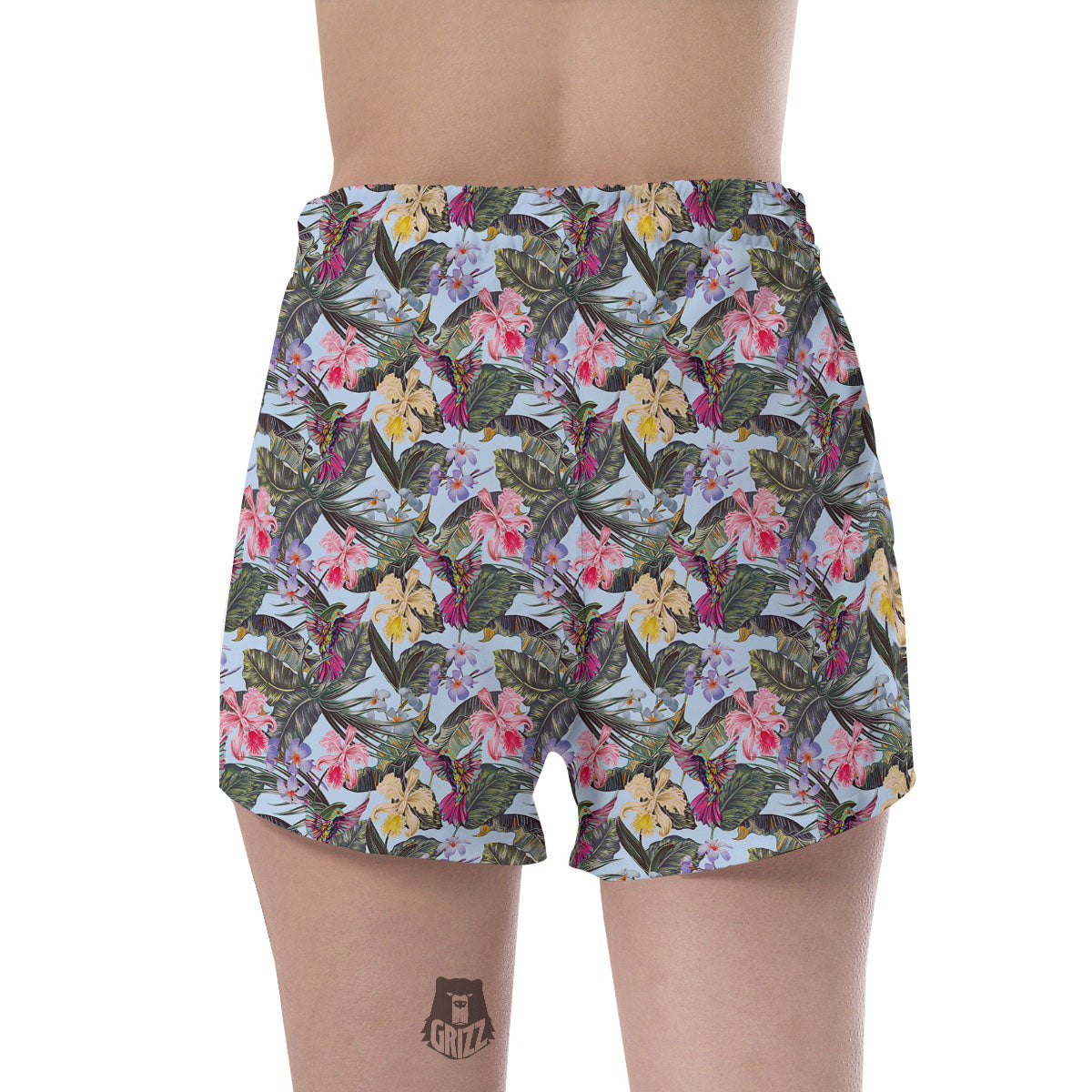 Hummingbird Tropical Print Pattern Women's Shorts-grizzshop