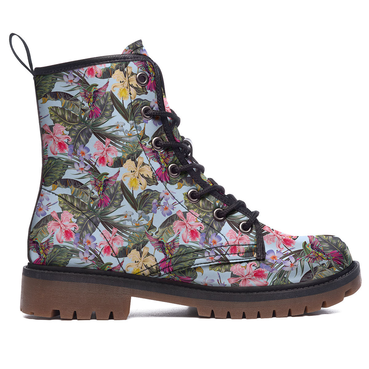 Hummingbird Tropical Print Pattern Work Boots-grizzshop