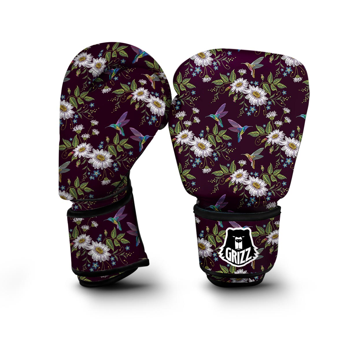 Hummingbird White Daisy Boxing Gloves-grizzshop