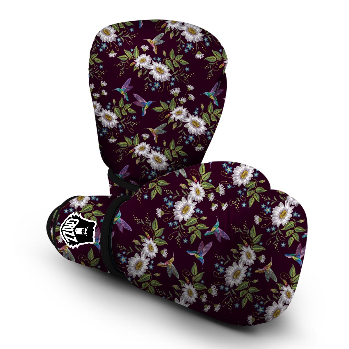 Hummingbird White Daisy Boxing Gloves-grizzshop