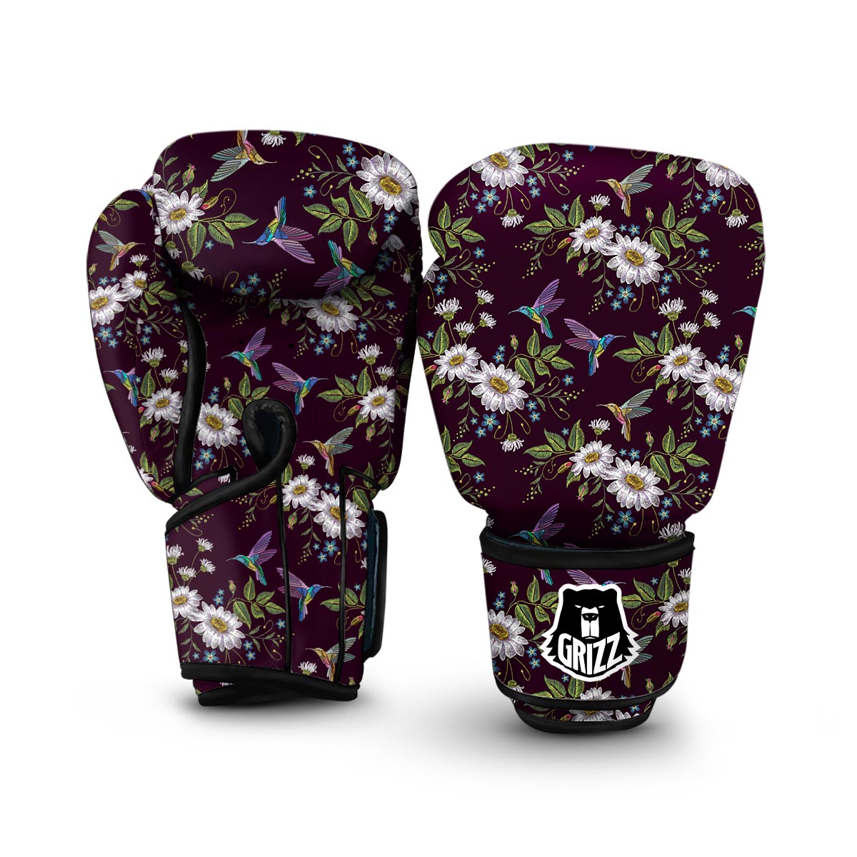 Hummingbird White Daisy Boxing Gloves-grizzshop