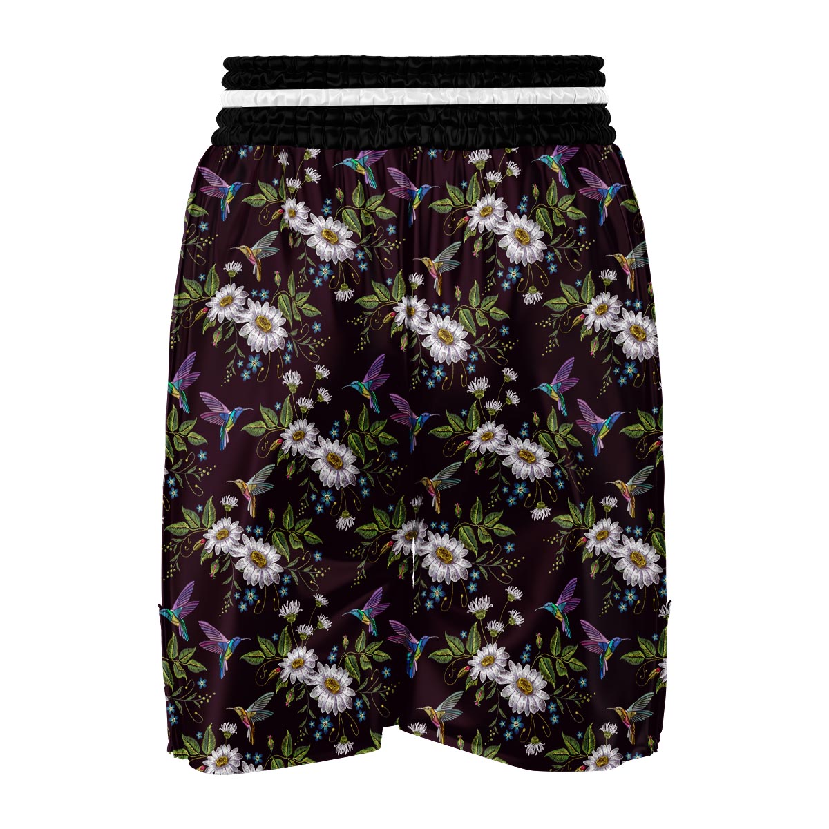 Hummingbird White Daisy Boxing Shorts-grizzshop