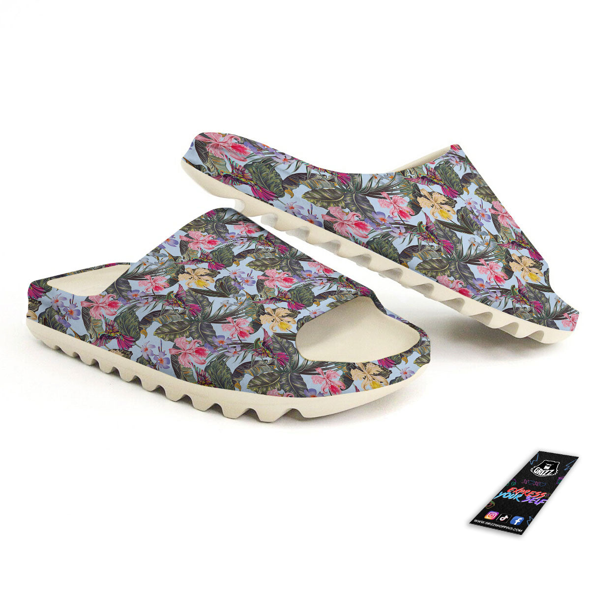 Hummingbird Tropical Print Pattern Sandals-grizzshop