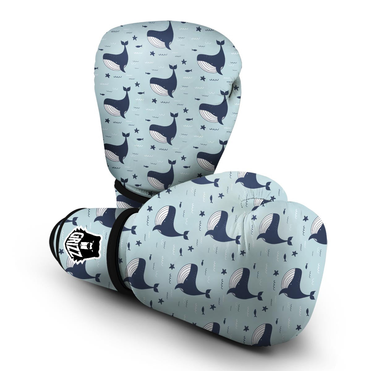 Humpback Whale Print Pattern Boxing Gloves-grizzshop