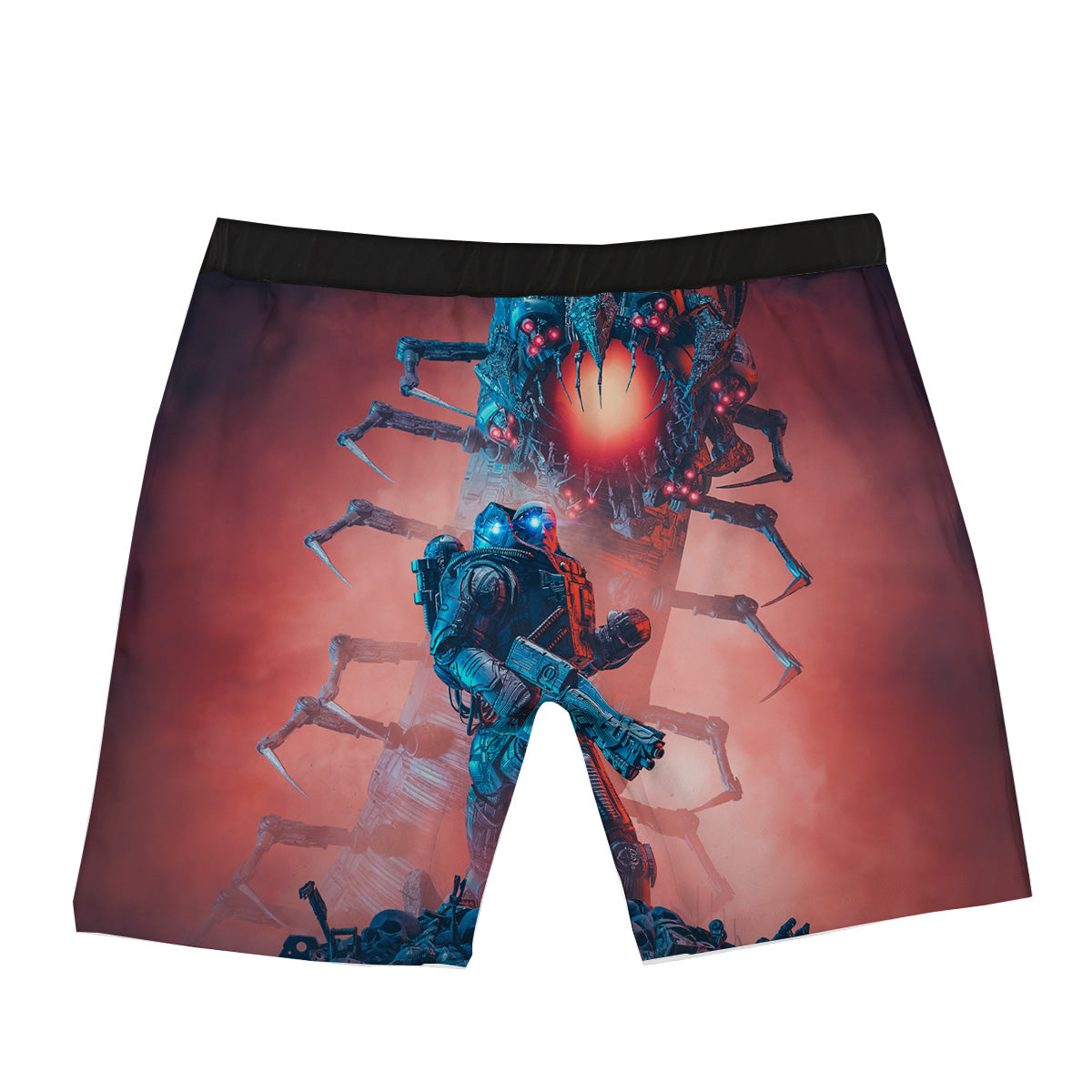 Hunting Alien Worm Print Boxer Briefs-grizzshop