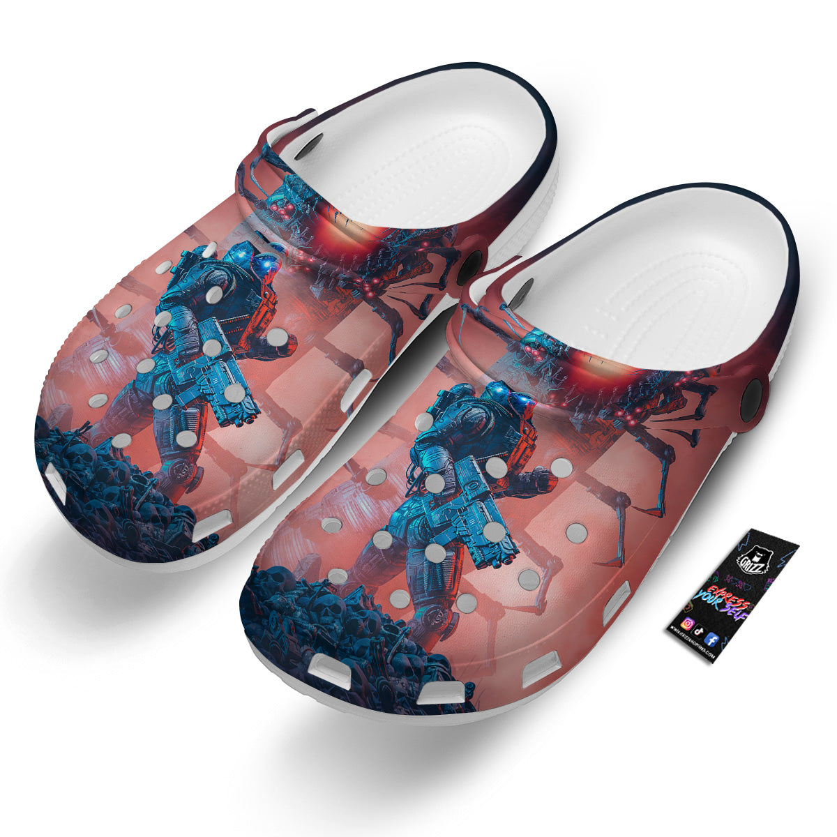 Hunting Alien Worm Print Clog-grizzshop