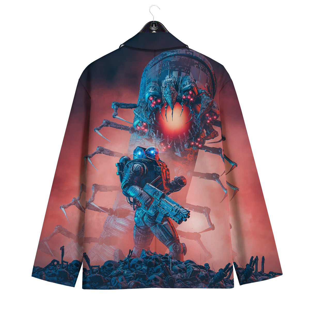 Hunting Alien Worm Print Men's Sport Coat-grizzshop