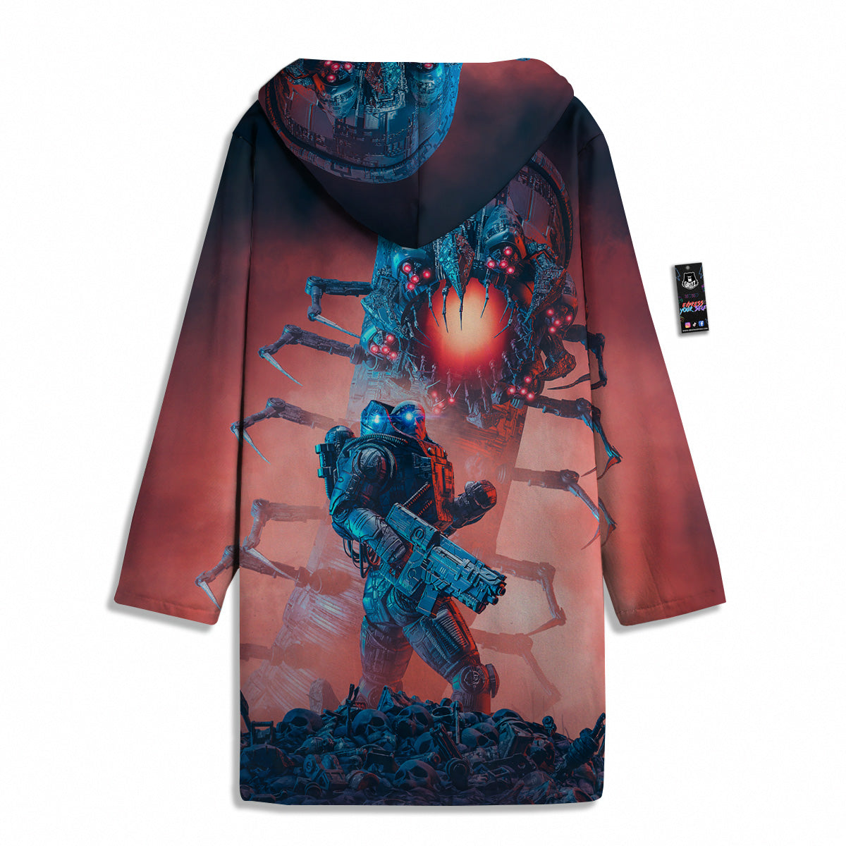 Hunting Alien Worm Print Men's Windbreaker Jacket-grizzshop