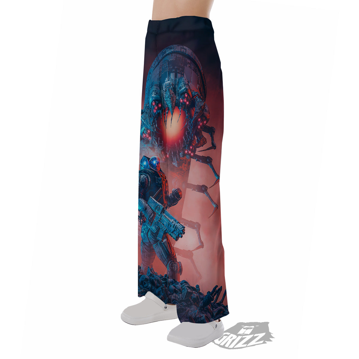 Hunting Alien Worm Print Pajama Pants-grizzshop