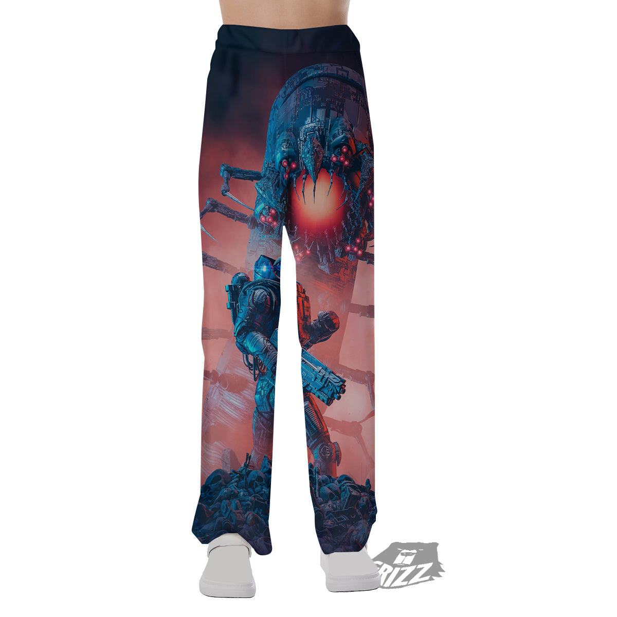 Hunting Alien Worm Print Pajama Pants-grizzshop