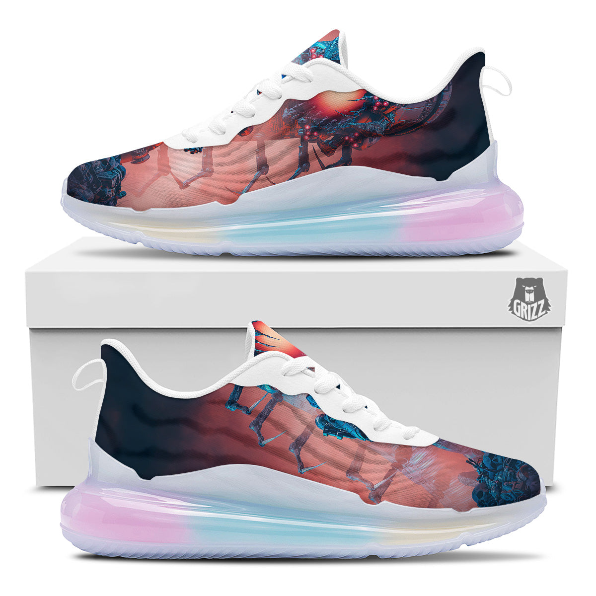 Hunting Alien Worm Print Running Sneakers-grizzshop