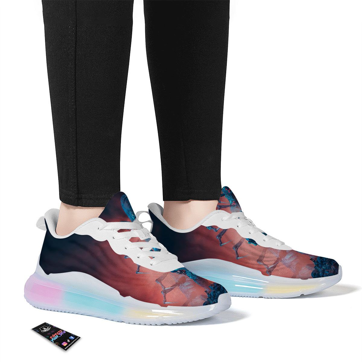 Hunting Alien Worm Print Running Sneakers-grizzshop