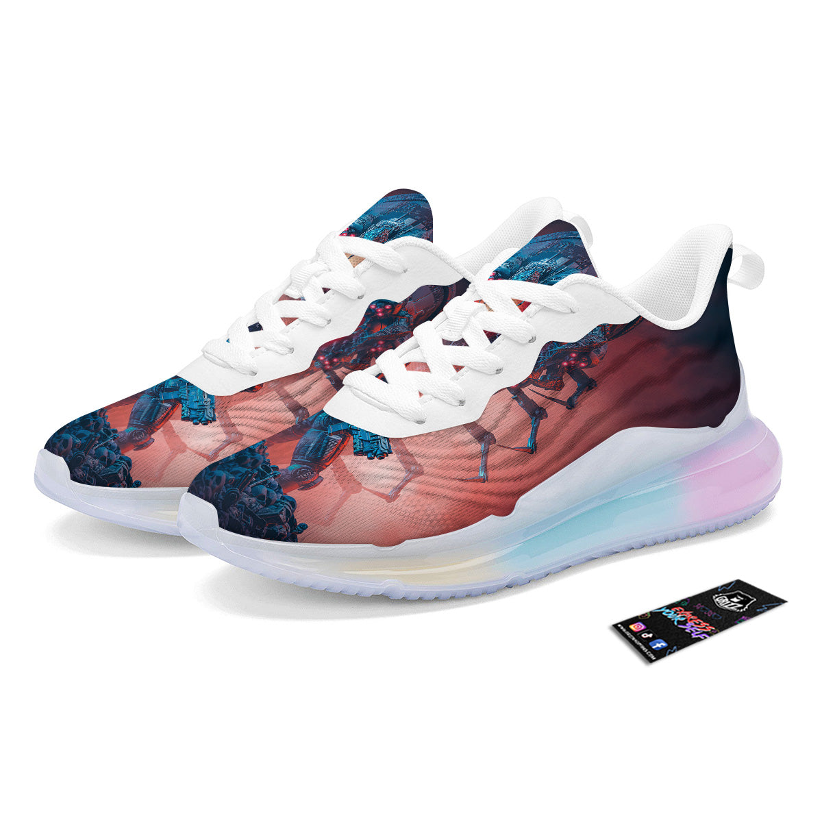 Hunting Alien Worm Print Running Sneakers-grizzshop