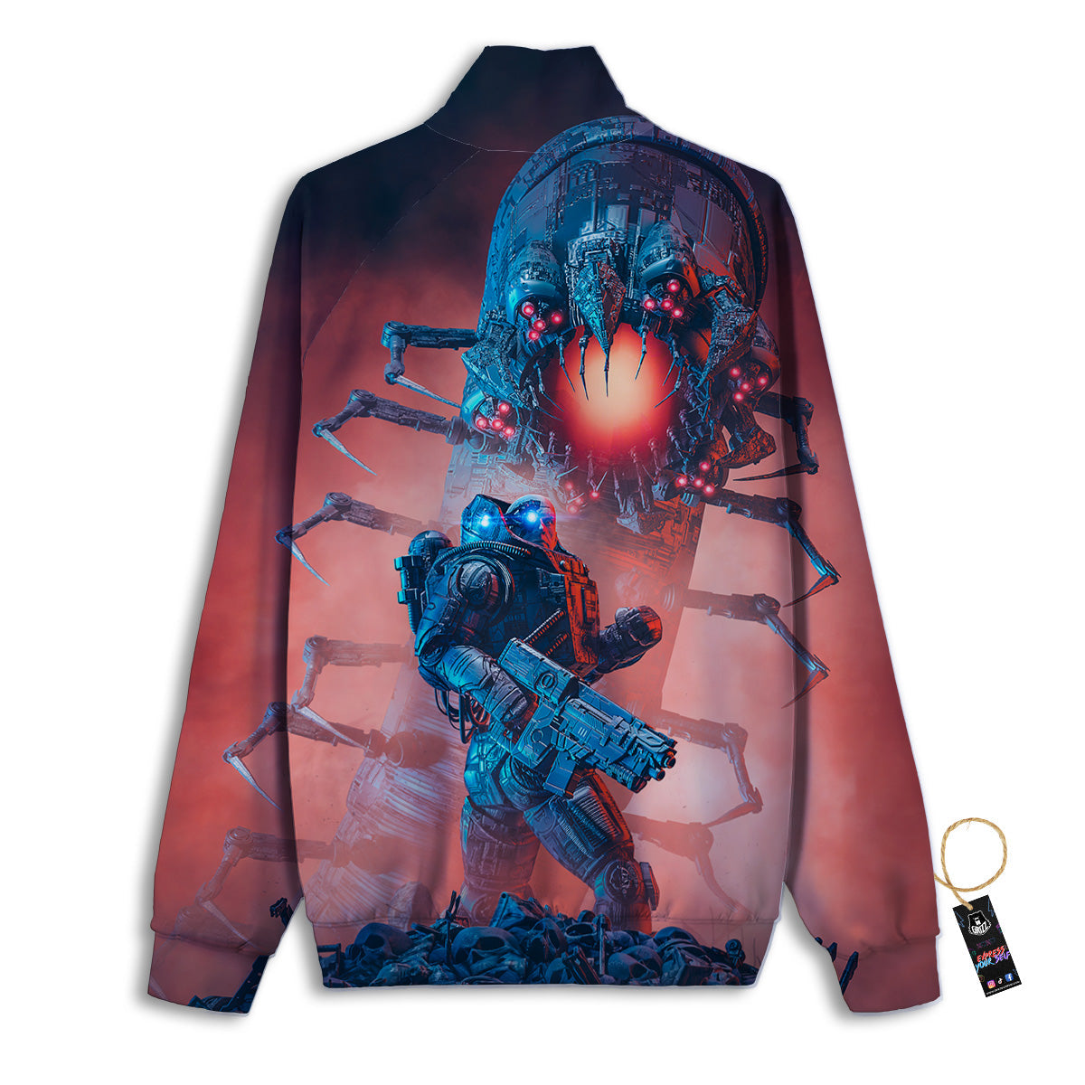Hunting Alien Worm Print Track Jacket-grizzshop