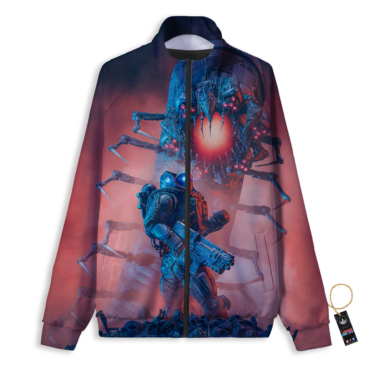 Hunting Alien Worm Print Track Jacket-grizzshop