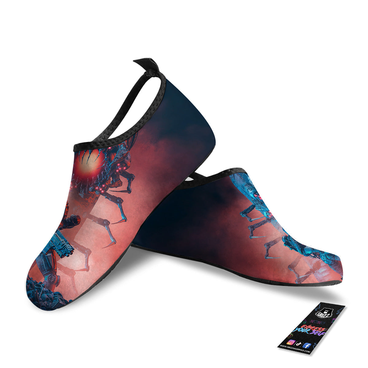 Hunting Alien Worm Print Water Shoes-grizzshop