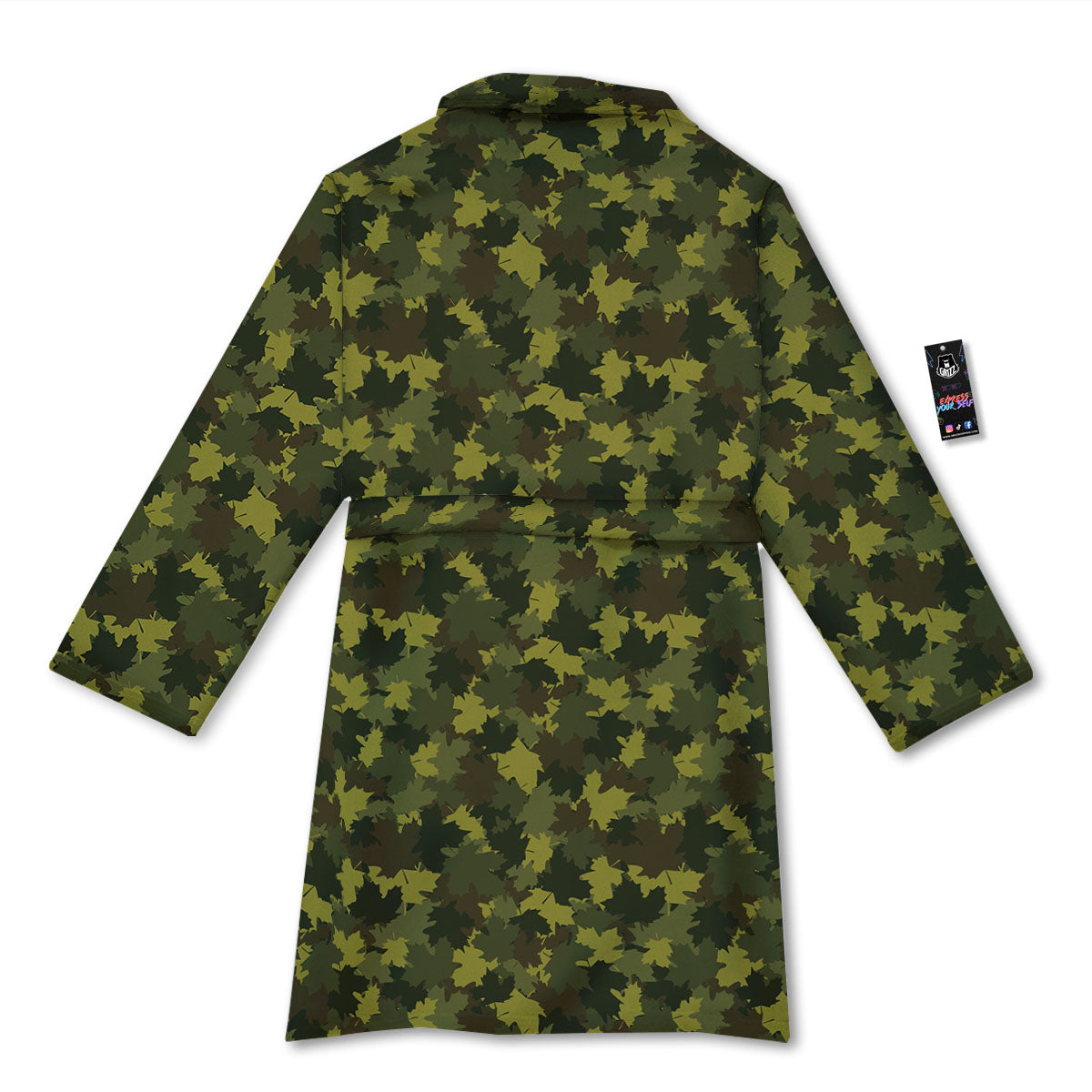 Hunting Camouflage Fall Leaves Print Bathrobe-grizzshop