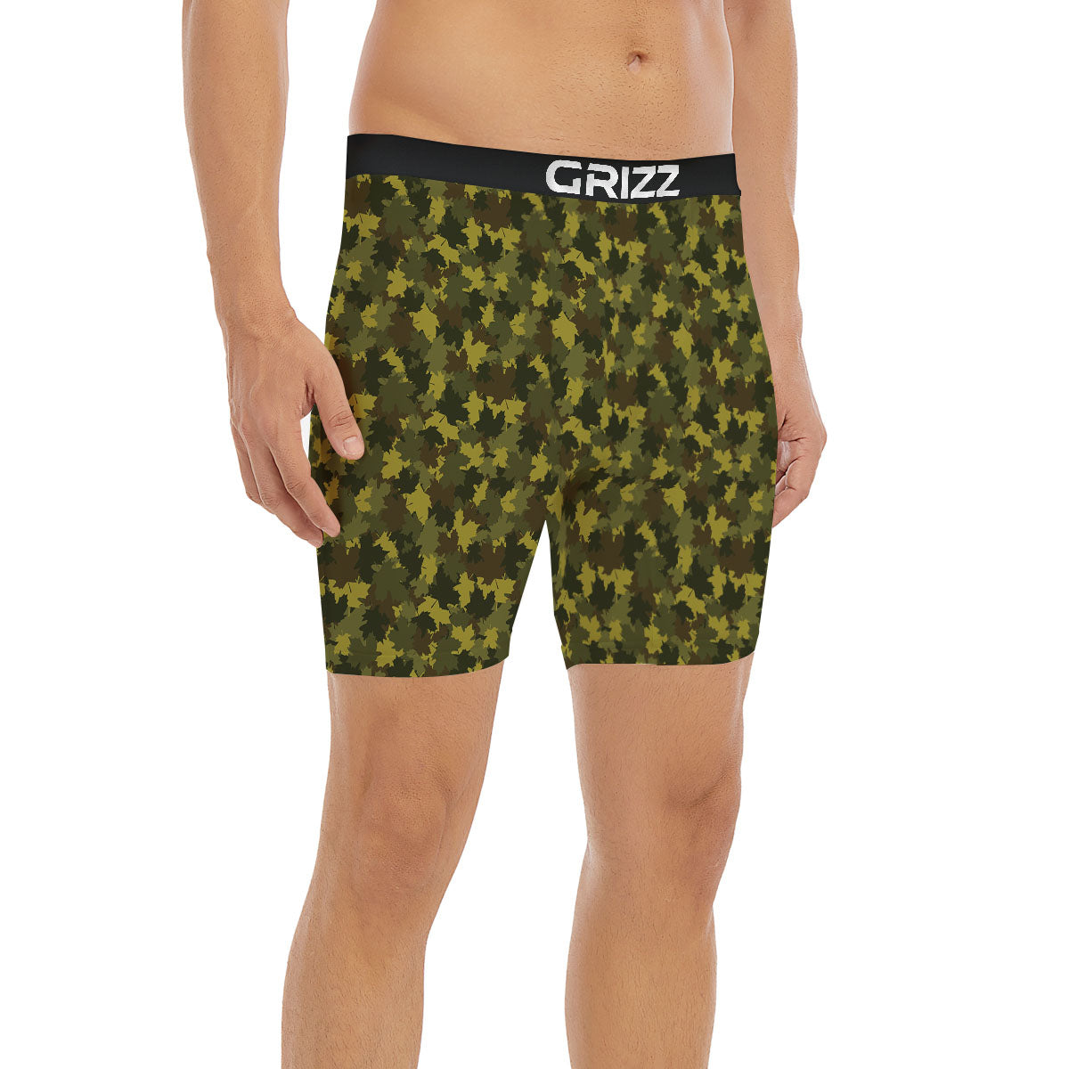 Hunting Camouflage Fall Leaves Print Boxer Briefs-grizzshop