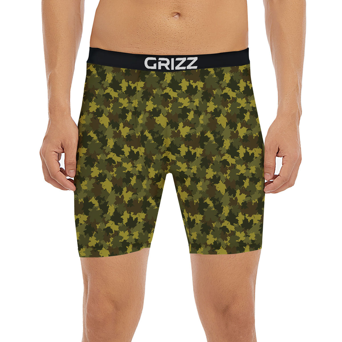 Hunting Camouflage Fall Leaves Print Boxer Briefs-grizzshop
