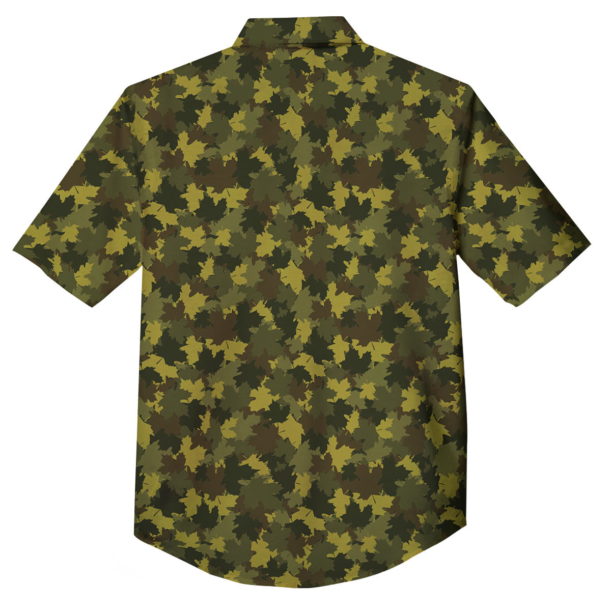 Hunting Camouflage Fall Leaves Print Button Up Shirt-grizzshop