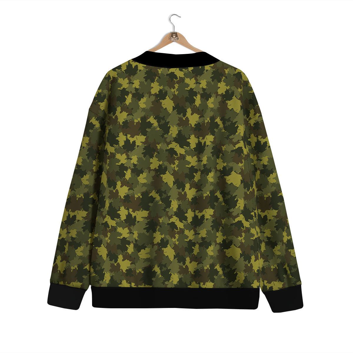 Hunting Camouflage Fall Leaves Print Cardigan-grizzshop