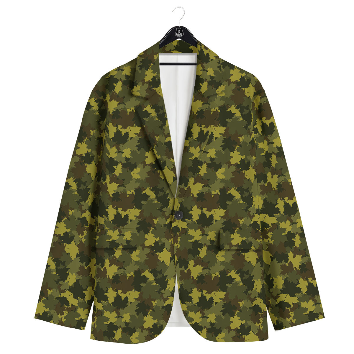 Hunting Camouflage Fall Leaves Print Men's Sport Coat-grizzshop