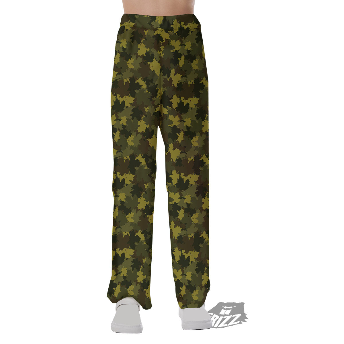 Hunting Camouflage Fall Leaves Print Pajama Pants-grizzshop