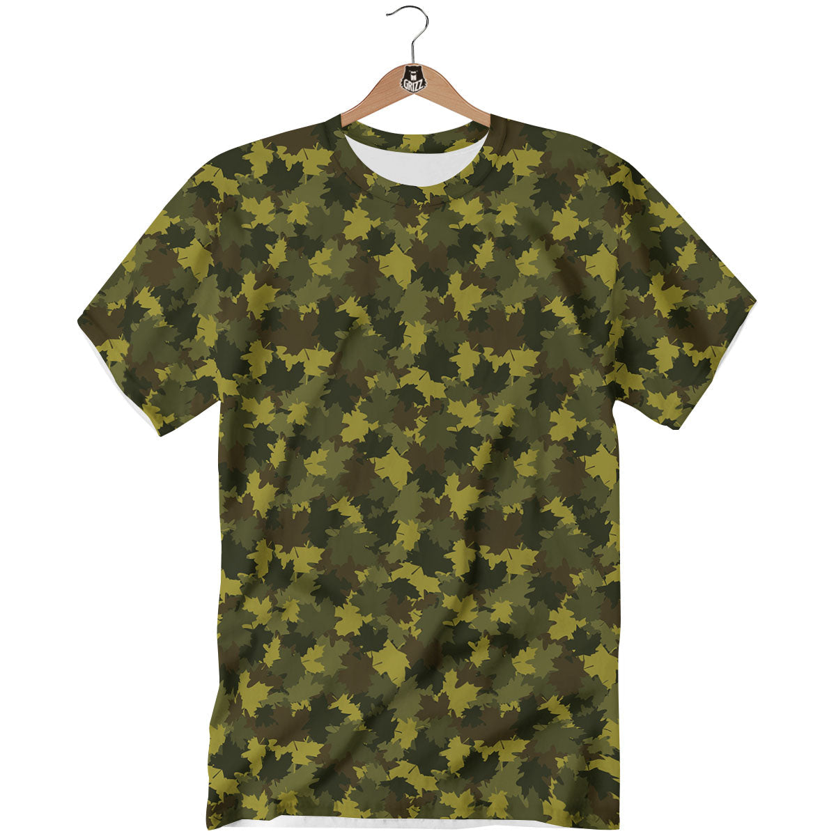 Hunting Camouflage Fall Leaves Print T-Shirt-grizzshop