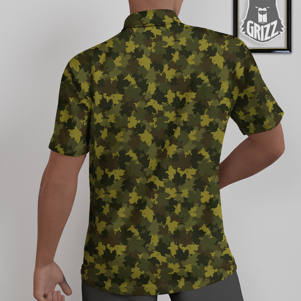 Hunting Camouflage Fall Leaves Print Untucked Shirts-grizzshop