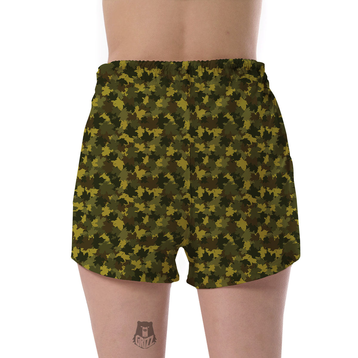 Hunting Camouflage Fall Leaves Print Women's Shorts-grizzshop