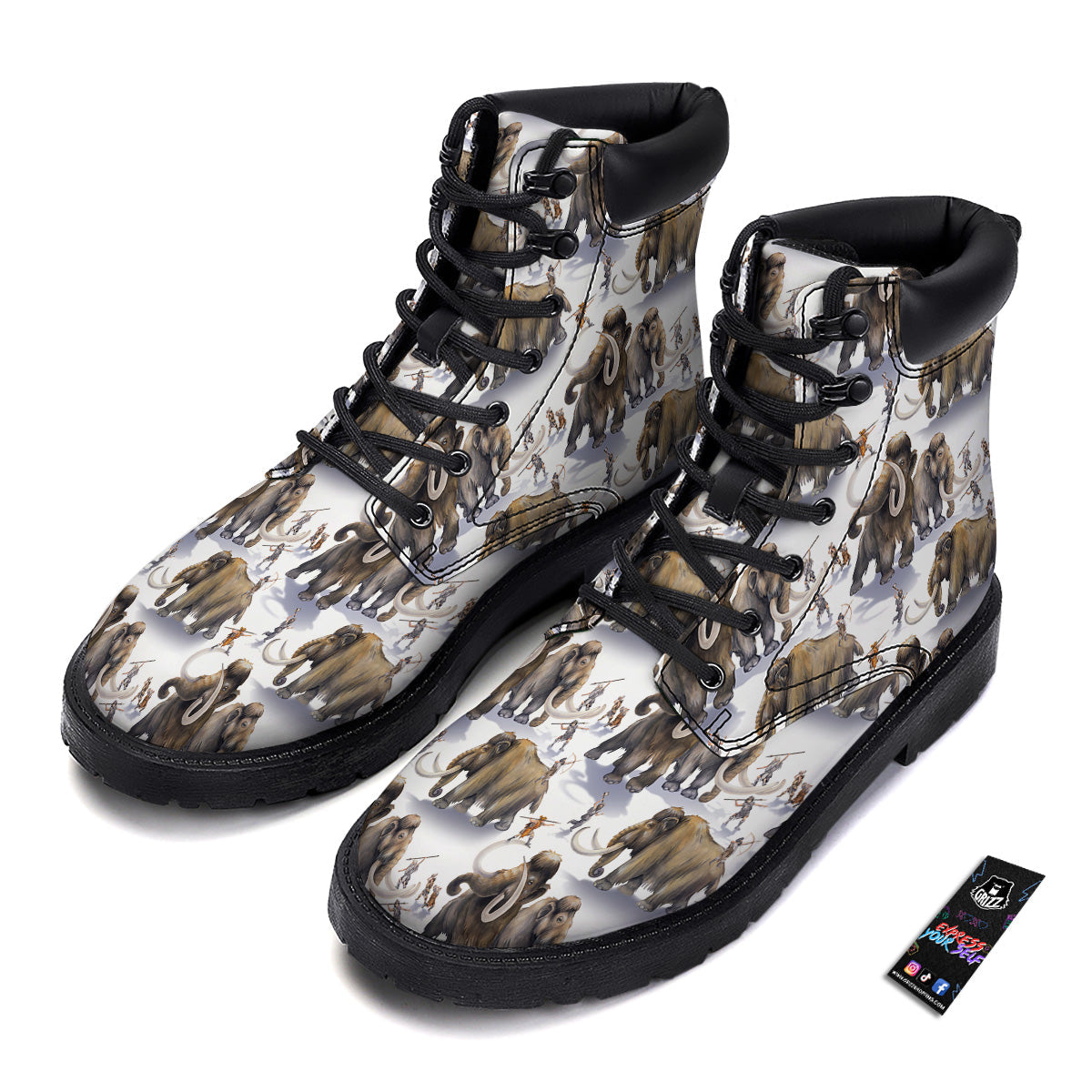 Hunting Mammoth Print Pattern Boots-grizzshop