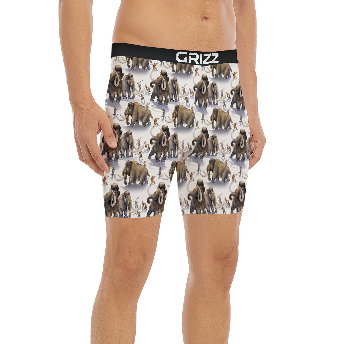 Hunting Mammoth Print Pattern Boxer Briefs-grizzshop