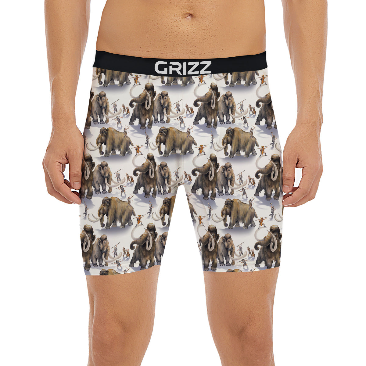 Hunting Mammoth Print Pattern Boxer Briefs-grizzshop