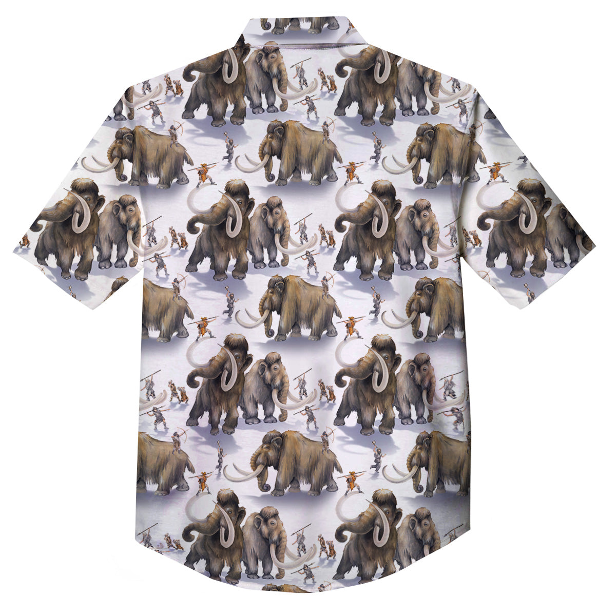 Hunting Mammoth Print Pattern Button Up Shirt-grizzshop