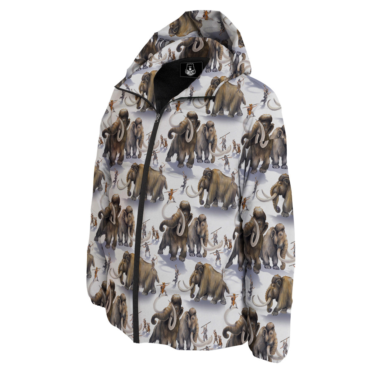 Hunting Mammoth Print Pattern Down Jacket-grizzshop