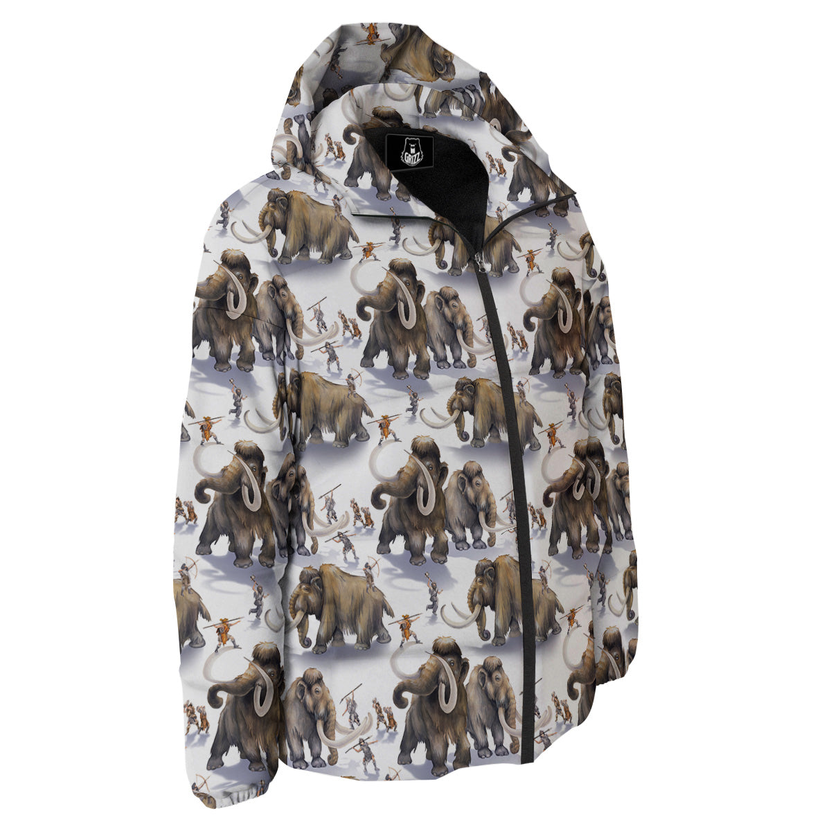 Hunting Mammoth Print Pattern Down Jacket-grizzshop