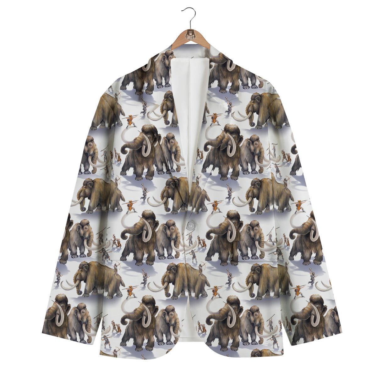 Hunting Mammoth Print Pattern Men's Blazer-grizzshop