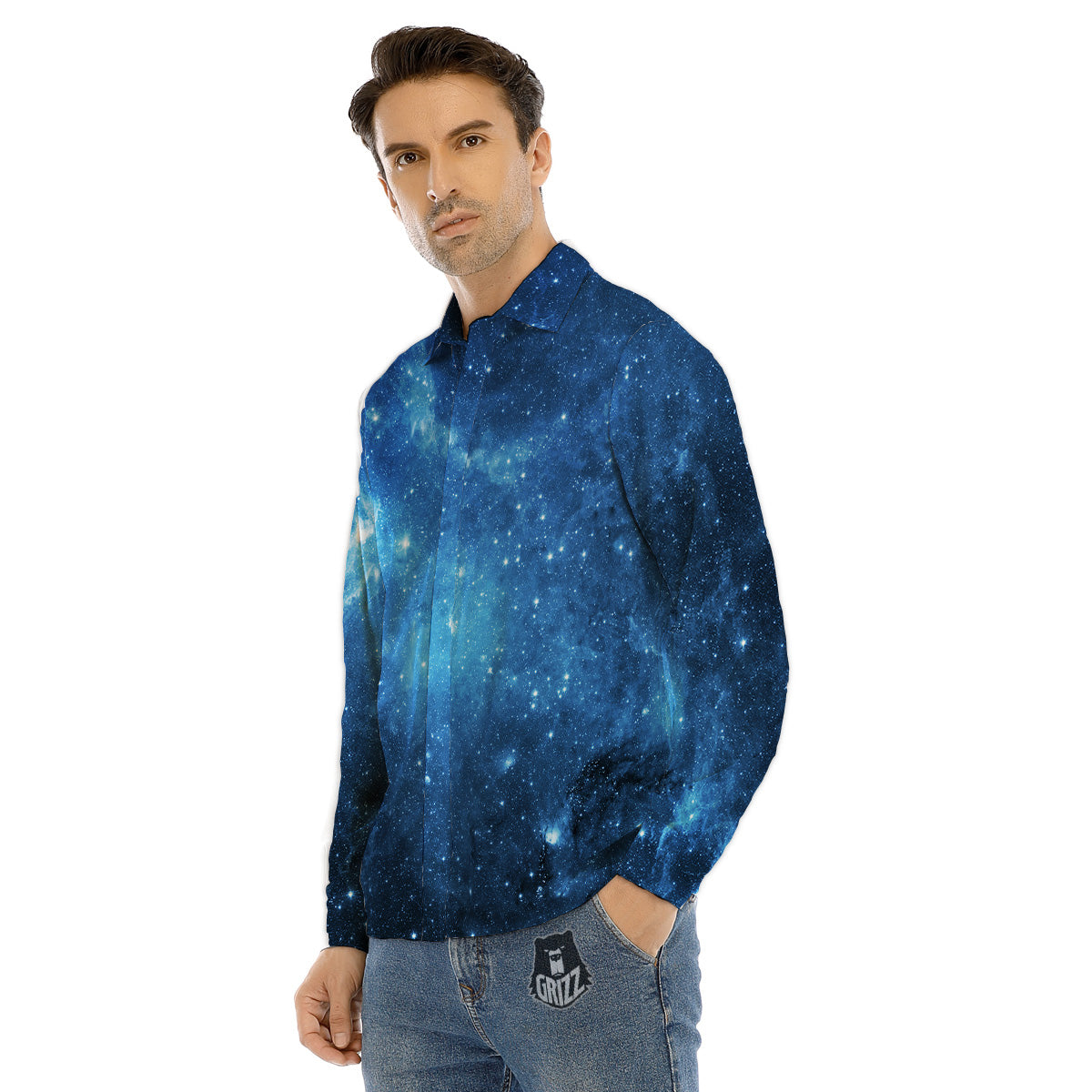 Hunting Mammoth Print Pattern Men's Dress Shirts-grizzshop
