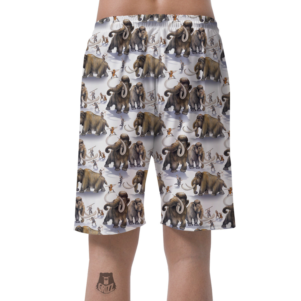 Hunting Mammoth Print Pattern Men's Shorts-grizzshop