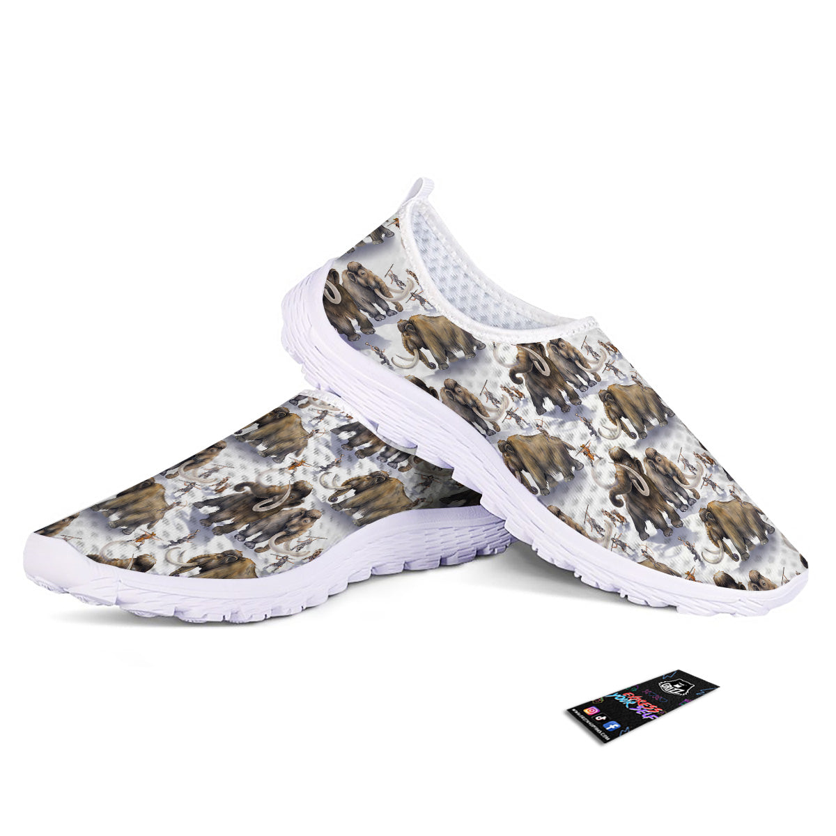 Hunting Mammoth Print Pattern Nurse Shoes-grizzshop