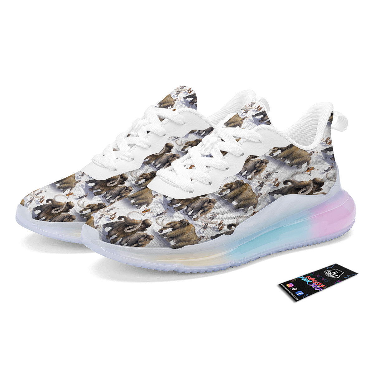 Hunting Mammoth Print Pattern Running Sneakers-grizzshop