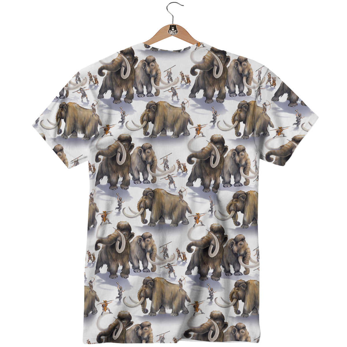 Hunting Mammoth Print Pattern T-Shirt-grizzshop