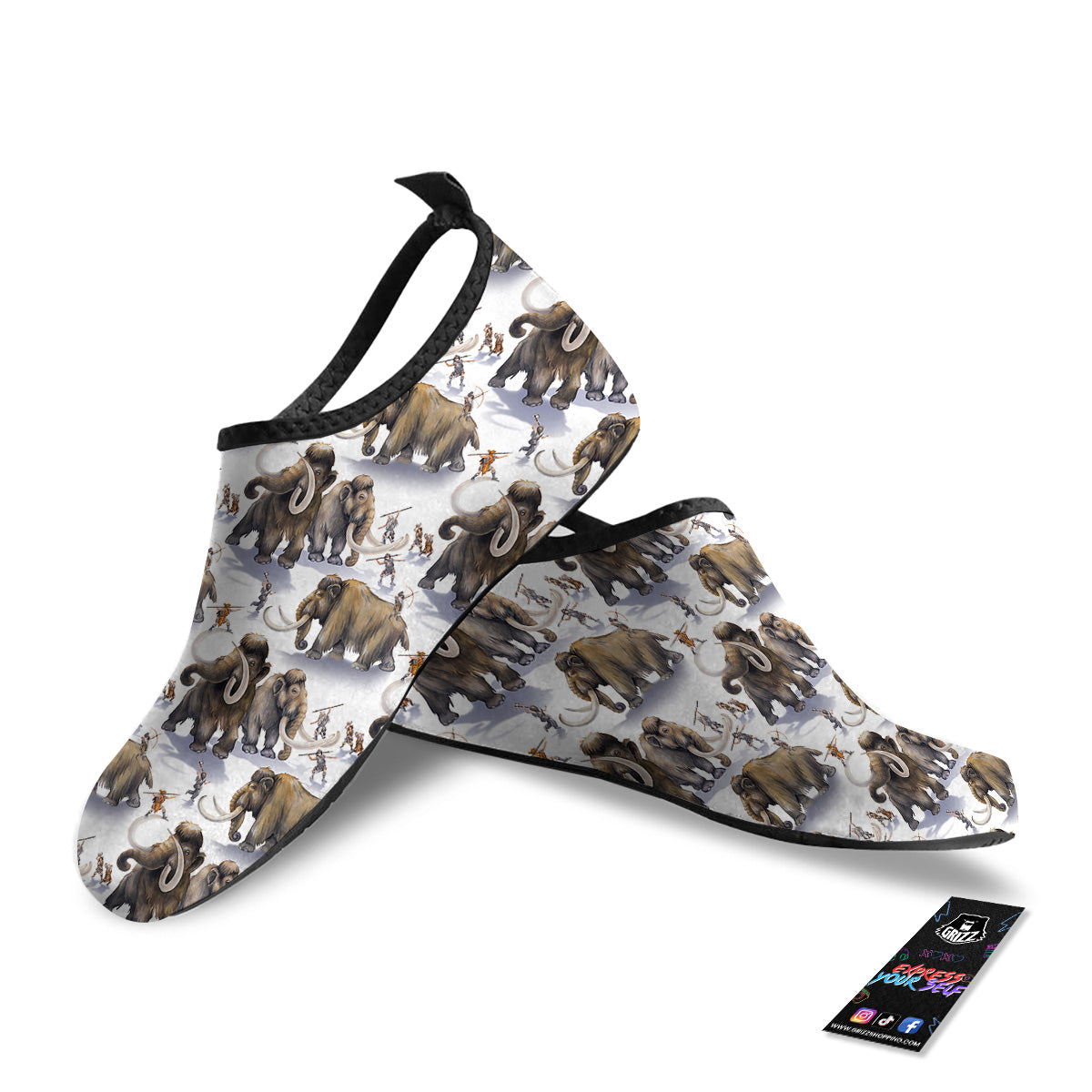 Hunting Mammoth Print Pattern Water Shoes-grizzshop